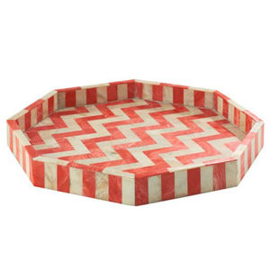 Grand plateau de service en bois de forme ronde dernière conception de mariage décoratif vaisselle de service de nourriture élégant plateau de nourriture inde - Product Image 5