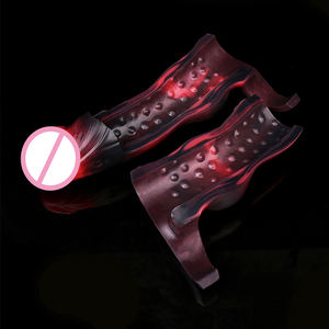 Hot Sale Vibrierender großer <span class=keywords><strong>Penis</strong></span> ring für Mann <span class=keywords><strong>Penis</strong></span> Extender Fantasy Wieder verwendbarer Schwanz Ver größerer Kondom Verzögerung Ejakulation Männliches Sexspielzeug - Product Image 4