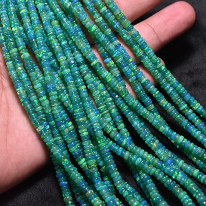 Cuentas Redondas Lisas de Ópalo Etíope Verde AAA de 3-4.5mm, Hilo de Cuentas de Ópalo de 16 Pulgadas para la Fabricación de Joyas, Diseño de Collares y Pulseras - Product Image 4