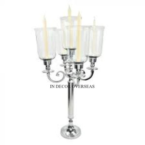 Top vente laiton Antique fini exclusif qualité métal fait Simple concepteur 4 bras candélabres Table de mariage déco fournitures - Product Image 4