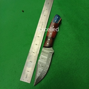 Personalizado hecho a mano de acero de Damasco Bushcraft caza Skinner cuchillo EDC cuchillo de supervivencia Pakka mango de madera y resina cuchillos japoneses - Product Image 6