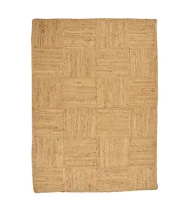 Handcrafted Renewable Jute Fabric Elegant Braided Box Rug for Home and Hotel Floor Matting Options at Best Prices