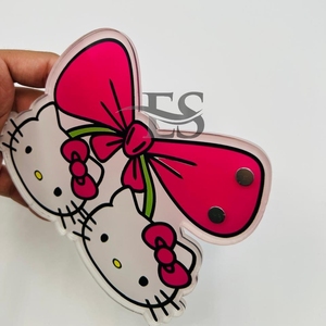 Wholesale Customizable Color Designs Cute <b>Bow</b> Hello Kitty Lash Tile Plate Private Label Acrylic Eyelash & Tool Plate - Product Image 4