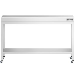 Commercial <b>Stainless</b> <b>Steel</b> Centre <b>Table</b> PREMIUM - 1400x700mm - with Undershelf - with Wheels - Product Image 4