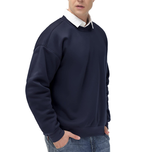 Sudadera extragrande de cuello redondo para hombre con material suave, interior sin forro y ajuste holgado-Servicio al por mayor disponible - Product Image 6