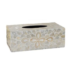 Boîte à mouchoirs en nacre personnalisée et plateaux de service d'affichage décoratif pour restaurant et hôtel - Product Image 1
