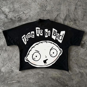 เสื้อยืดแขนสั้นผู้ชายพิมพ์ลายสกรีนลายกราฟิกบ็อกซี่ - Product Image 4