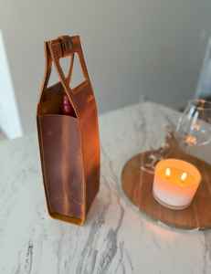 Luxury Premium Genuine Leather Wine <b>Bottle</b> Cover Strap Customizable Durable <b>Waterproof</b> Protective Dustproof Gift Bag Storage - Product Image 3