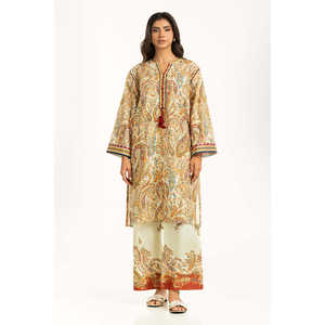 Ensemble Coordonné Bohème Imprimé Cross Slub IPST-55017 XS/XS – Hauts à Manches Trois-Quarts et Shorts pour Tenues Printemps/Été - Product Image 4