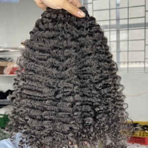 ผมแท้สำหรับผู้หญิงผิวดำมัดผมหยิกชาวพม่า8 "-30" สีธรรมชาติสำหรับ100% - Product Image 1
