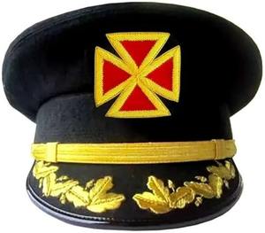 Grand Commandery Knights Templar Fatigue Cap Hand Embroidered with Vinework, Masonic Regalia <b>Hat</b> for Ceremonia - Product Image 1