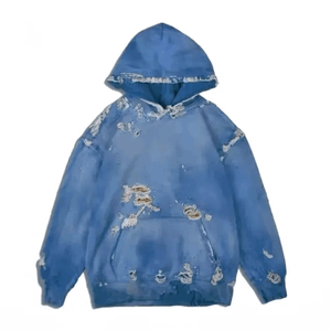 Pull-over écologique pour hommes, poids lourd, surdimensionné, solide, délavé à l'acide vintage, sweat à capuche délavé au soleil pour l'hiver - Product Image 1