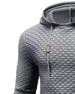 Manufacturer <b>Men</b> Grey Textured <b>Hoodie</b> Pullover Long Sleeve Casual Sweatshirt Streetwear Winter Wear With Hood Drawstring Design - Product Image 3