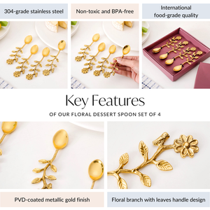 ElegantFusion Ensemble de couverts 4 pièces en acier inoxydable et laiton avec un design élégant de qualité supérieure pour un dîner sophistiqué - Product Image 5