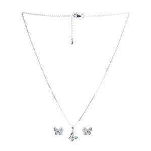 Ensemble papillon classique Silver Verde en or/or plaqué/or rose, avec zircon, grenat, améthyste, diamant, perle, or, pour mariage, fête, cadeau - Product Image 4