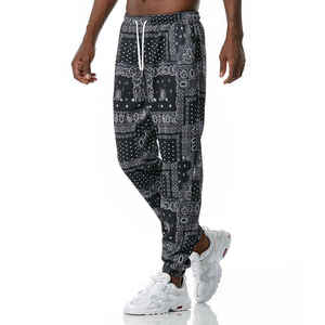 Pantalones de chándal de algodón 100% de peso pesado personalizados Street Black Puff Print pantalones de hombre Joggers Pantalones largos Pantalones de chándal - Product Image 5