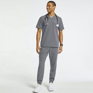 Ensemble de costume médical à manches courtes durable pour hommes, vente en gros d'uniformes de médecin et d'infirmière unisexes de grande taille, avec logo personnalisé - Product Image 1