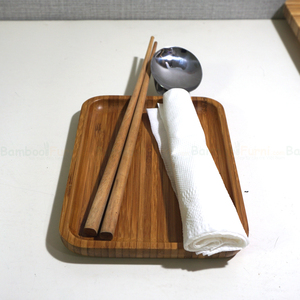 BFKT001-Minimalist 17x12cm Bamboo Storage Tray Rectangle Cutlery Organizer and Utensil/Silverware Tray for <b>Table</b> for <b>Parties</b> - Product Image 4