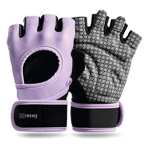 Gants de vélo sans doigts unisexes réglables, antidérapants, avec rembourrage de la paume, antichocs, décontractés, pour l'extérieur, la remise en forme, l'escalade, en cuir, pour la salle de sport - Product Image 2