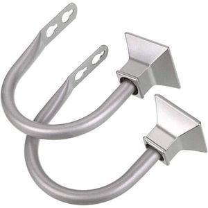 2 pz di lusso con supporto quadrato in metallo a parete accessori per tende da finestra decorazione per la casa - Product Image 3