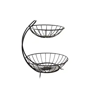 Cuenco de frutas de alambre de Metal de diseñador negro clásico hecho a mano, centro de mesa de lujo para bodas, restaurantes, decoración del hogar, exhibición - Product Image 3