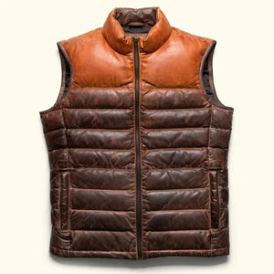 Chaleco Acolchado de Piel de Oveja Genuina Ultraligero de Invierno Europeo con Logotipo Personalizado para Hombre y Chaqueta de Hombre con Relleno de Plumón - Product Image 1