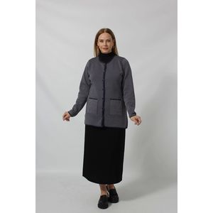 Y0662 CARDIGAN da donna con motivo blu-bianco e motivo abbottonato da donna