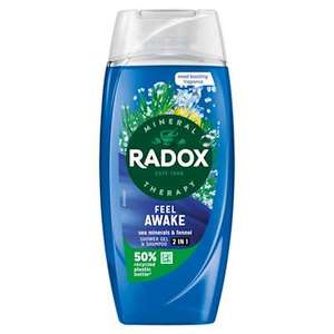 Gel douche Radox Feel Awake 2 en 1 225ml, minéraux marins, vente en gros au Royaume-Uni - Product Image 1