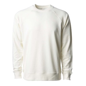 Coupe ample de haute qualité doux Raglan col rond sweat unisexe léger Loopback Terry équipage à manches longues polaire sweat - Product Image 5