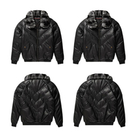 Blouson Bomber d'Hiver Premium Noir pour Homme, Grande Taille, Imperméable, en Toile Respirante, avec Fermeture Éclair en Cuir de Vachette et Fourrure de Renard – Meilleure Vente