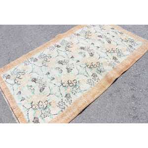 Alfombra de 3.9x7 pies, Alfombra Turca Vintage, Alfombra de Lana Marrón - Product Image 2