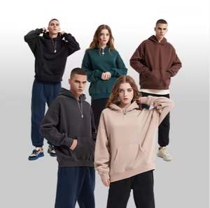 Fabricants de sweats à capuche pour hommes vierge 400 GSM polaire 100% coton surdimensionné épais unisexe poids lourd logo impression personnalisé sweat à capuche pour hommes - Product Image 2