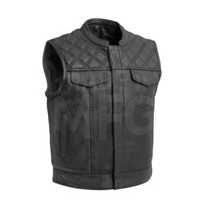 Chaleco de cuero de moda de alta calidad más vendido para adultos hecho de cuero genuino y tela de poliéster abrigo de invierno de nuevo estilo - Product Image 1