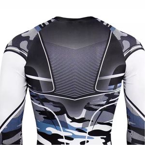 Manches longues hommes Rash Guard Compression à séchage rapide BJJ Rush Guard pour l'entraînement Sports protection solaire manches longues léger - Product Image 5