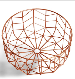 Cesta redonda con cable de florete de metal elegante, decoración del hogar de calidad pura y bandeja de almacenamiento para regalos de devolución - Product Image 4