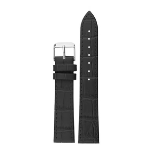 1304 Black Classic Genuine Luxury Leather Bracelet Strap 8-24mm Stainless Steel Buckle Soft Light Breathable Craft Smartwatches - Product Image 1