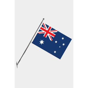 Ensemble de mât de drapeau télescopique mural australien avec bannières en polyester imprimées numériquement - Product Image 1