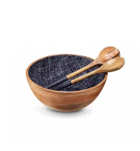 Cuencos de madera con acabado interior esmaltado para frutas y ensaladas, utensilios de cocina nórdicos, cuencos para servir, platos de exhibición, cuencos de mesa ocasionales - Product Image 2