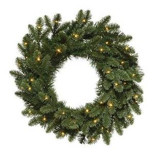 Guirlande de Noël Amicasa BERGEN verte 9680825 avec 60 lumières LED à piles 50 cm pour décorations festives - Product Image 1