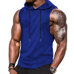Customized <b>Men's</b> <b>Sleeveless</b> <b>Hoodie</b> Bodybuilding Workout Gym <b>Hoodie</b> Solid Color Breathable Lightweight Unisex Casual Wear For <b>Men</b> - Product Image 1