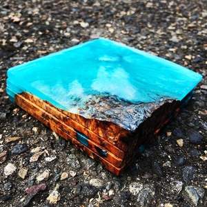 Prix de gros Dessous de verre en bois et résine pour le thé pour la maison et les hôtels Nouveau style Unique Design Meilleure qualité Dessous de verre faits à la main Fabricant de l'Inde - Product Image 2