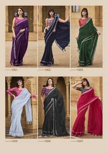 Venta al por mayor de lino y seda, colección de Sari de lujo, Catálogo completo para ropa de fiesta, ropa india y paquistaní a precios con descuento - Product Image 6