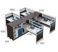 Combinaison moderne et simple de bureau et de chaise Carte d'écran du personnel de bureau Mobilier de poste de travail de bureau d'ordinateur d'employé