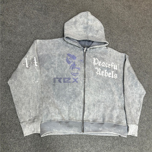 Sweat à capuche zippé pour hommes de Style professionnel Qualité supérieure 100% coton Fabriqué en usine Puff Imprimé Prix pas cher Le plus demandé - Product Image 6
