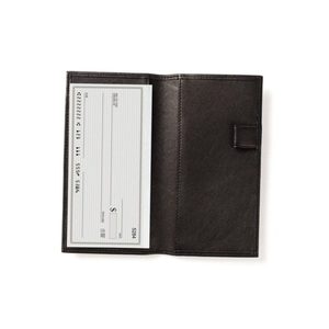 Portefeuille long de couleur noire avec logo personnalisé en cuir PU pour chéquier de voyage - Product Image 1