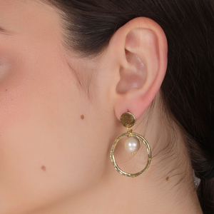 Pendientes de Perlas Dua, Aleación de Cobre y Latón, Hechos a Mano, Chapados en Oro de 18K, Joyería de Moda para Bodas para Mujer - Product Image 6