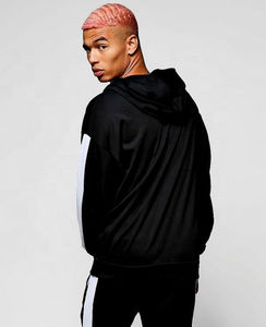 Nueva moda de Invierno para mujer, sudadera con capucha de gran tamaño, Panel de rayas de estilo callejero, sudaderas con capucha con logotipo frontal personalizado, Pakistán - Product Image 2