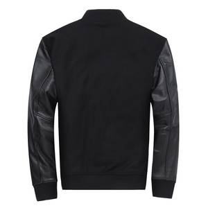 Veste d'université matelassée à logo personnalisé pour hommes, équipe collégiale ou scolaire, veste d'hiver Letterman en laine avec manches en cuir - Product Image 2