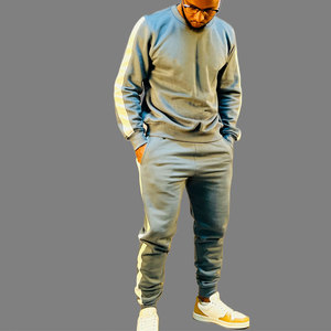 Ropa de invierno de algodón 100% de alta calidad para hombre, pantalones con capucha de dos piezas de manga larga, ropa de calle, conjuntos de chándal, chándal de talla grande - Product Image 4