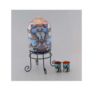 Distributeur d'eau en cuivre à finition antique avec support en métal pour verser facilement et stocker l'eau alcaline naturelle quotidiennement - Product Image 4